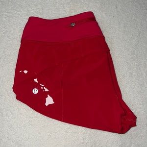 HAWAII red lulu lemon speed shorts